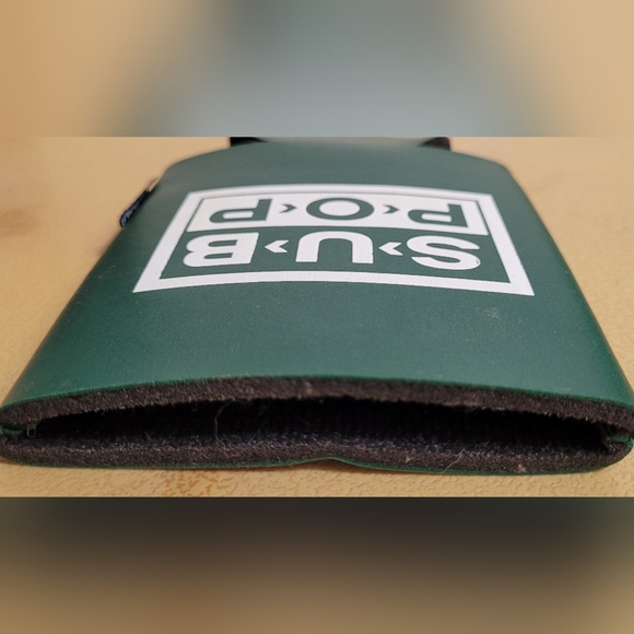 SUB POP Original Koozie Green NWOT Drink Beer Can Cozy Koozy Bottle Music Label - Picture 8 of 10